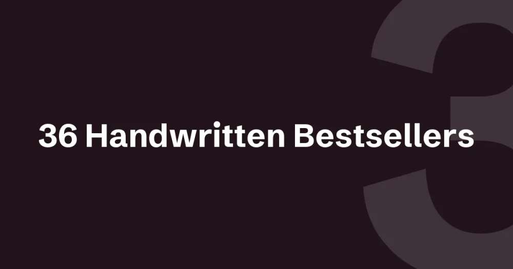 handwritten font bundle — 36 Handwritten Bestsellers — cover for the premium font write-up on The Asset Crate