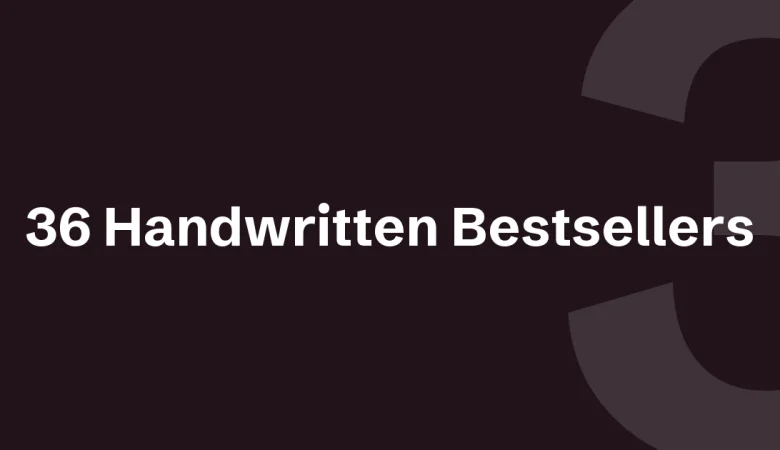 handwritten font bundle — 36 Handwritten Bestsellers — cover for the premium font write-up on The Asset Crate