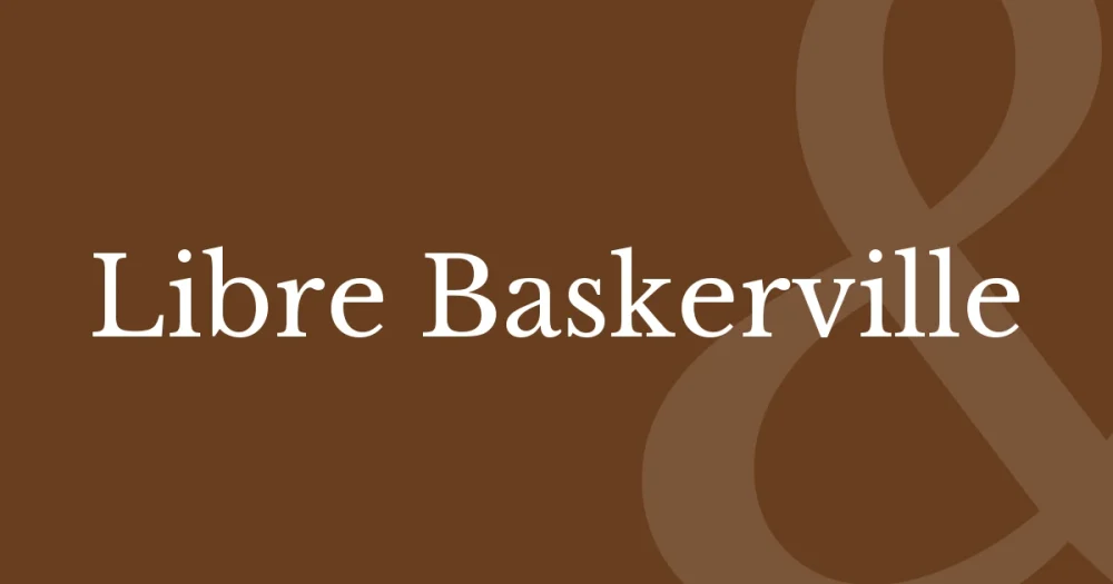 libre baskerville font free download — Libre Baskerville — the typeface name set in Libre Baskerville itself, white on a solid colour cover