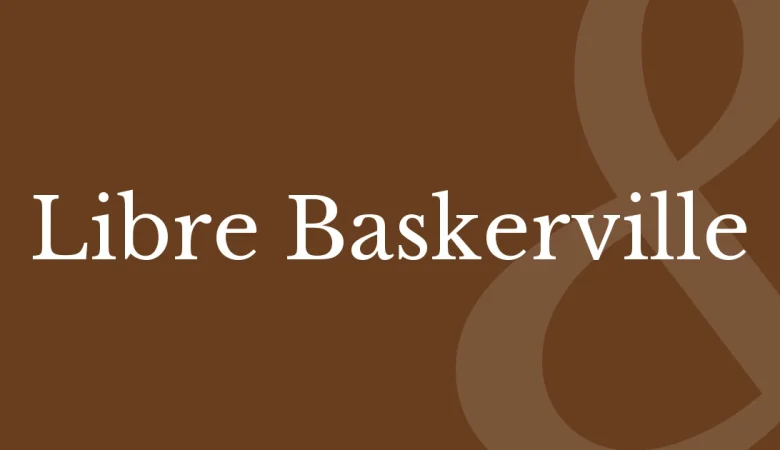 libre baskerville font free download — Libre Baskerville — the typeface name set in Libre Baskerville itself, white on a solid colour cover
