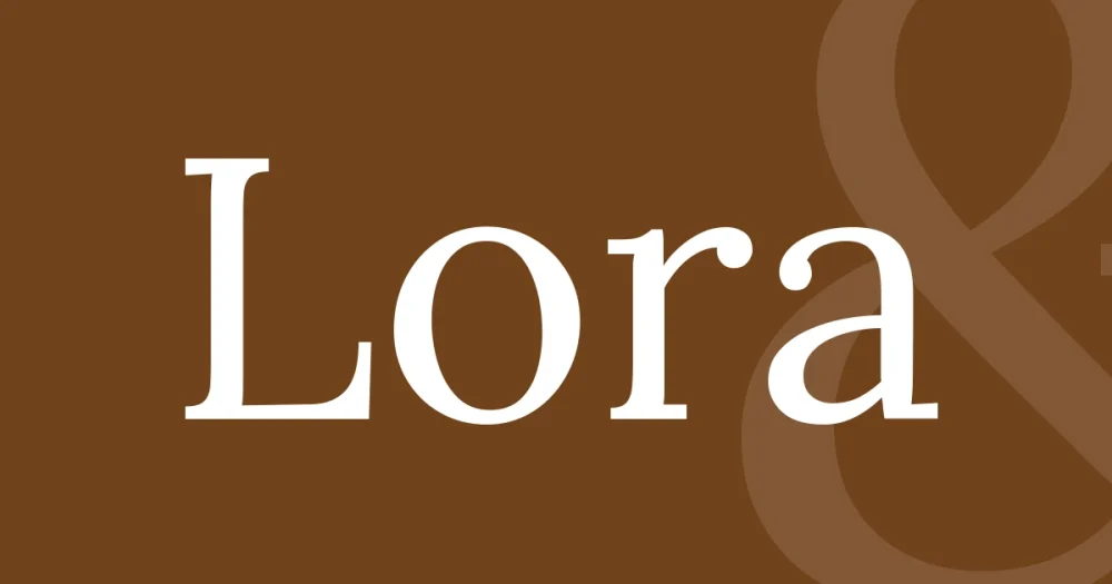 lora font free download — Lora — the typeface name set in Lora itself, white on a solid colour cover