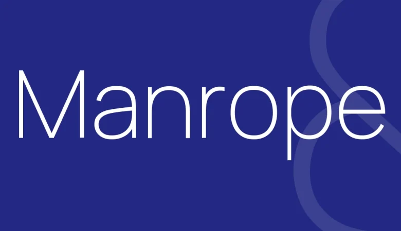 manrope font free download — Manrope — the typeface name set in Manrope itself, white on a solid colour cover
