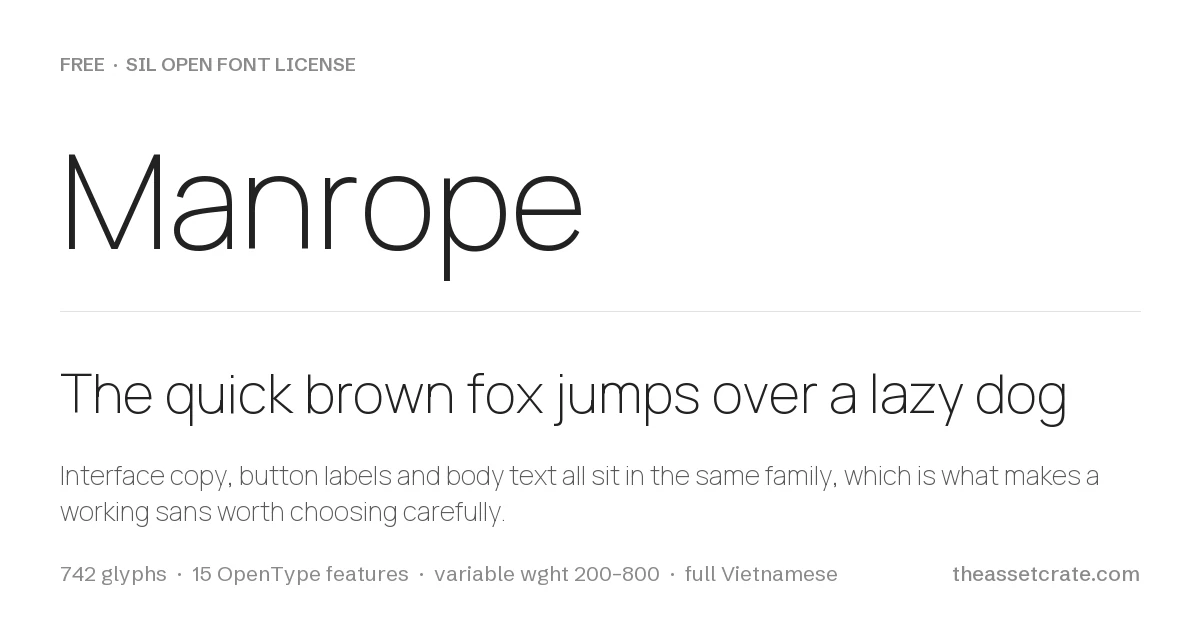 CAIRO Font — specimen — the closest free alternative, 742 glyphs under the SIL Open Font License