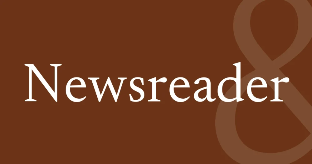 newsreader font free download — Newsreader — the typeface name set in Newsreader itself, white on a solid colour cover