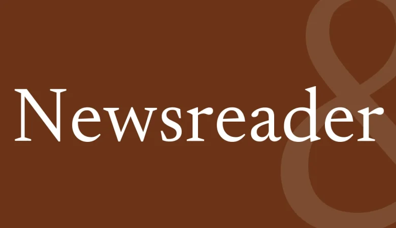 newsreader font free download — Newsreader — the typeface name set in Newsreader itself, white on a solid colour cover