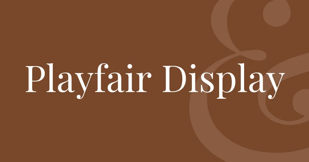 playfair display font free download — Playfair Display — the typeface name set in Playfair Display itself, white on a solid colour cover