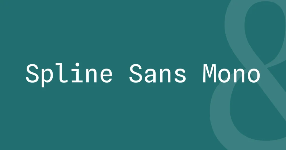 Spline Sans Mono Font — Spline Sans Mono — the typeface name set in Spline Sans Mono itself, white on a solid colour cover