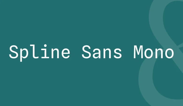 Spline Sans Mono Font — Spline Sans Mono — the typeface name set in Spline Sans Mono itself, white on a solid colour cover