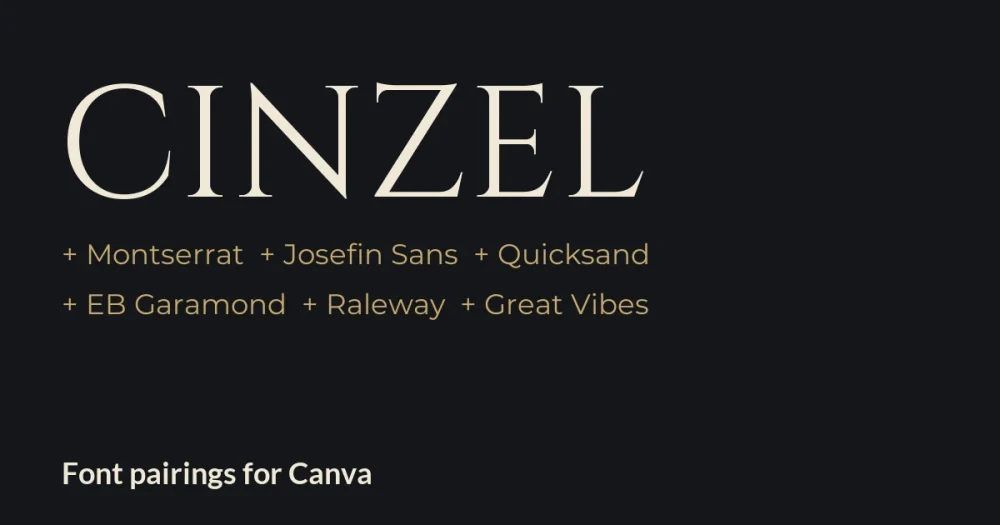 Cinzel Font Pairings for Canva: 6 Elegant Matches - cover